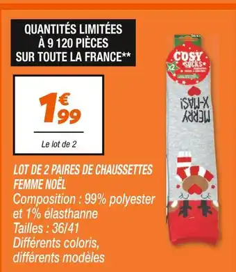 Netto Lot de 2 paires de chaussettes femme noël offre