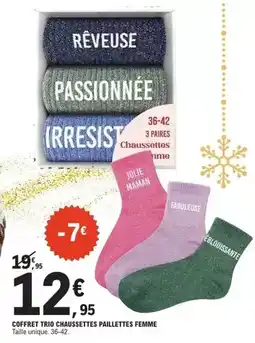E.Leclerc Sport Coffret trio chaussettes offre