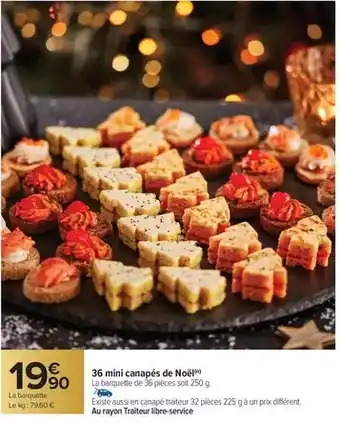 Carrefour 36 mini canapés de noël offre