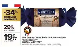 Carrefour Canard - foie gras de entier i.g.p. du sud-ouest authentique offre