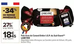 Carrefour Labeyrie - foie gras de canard entier i.g.p. du sud-ouest offre