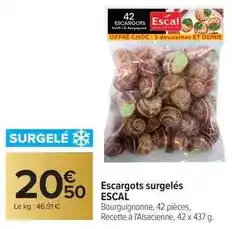 Carrefour Escal - escargots surgelés offre