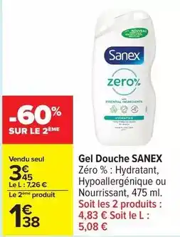 Carrefour Sanex - gel douche offre