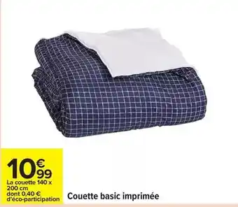 Carrefour Couette basic imprimée offre