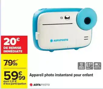 Carrefour Agfaphoto - appareil photo instantané pour enfant offre