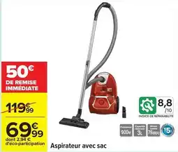 Carrefour Aspirateur avec sac offre