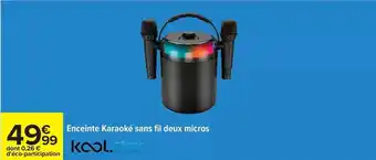 Carrefour Enceinte karaoké sans fil deux micros offre