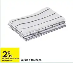 Carrefour Lot de 4 torchons offre