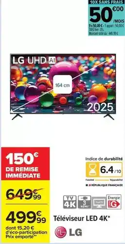 Carrefour Lg - téléviseur led 4k offre
