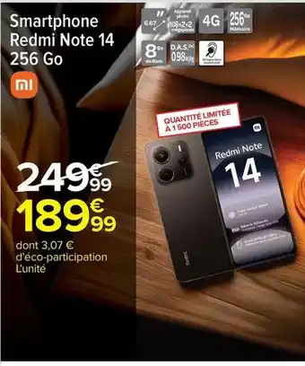 Carrefour Ram - smartphone redmi note 14 256 go offre