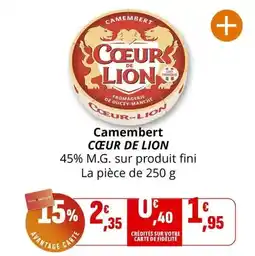 Coccimarket Coeur de lion - camembert offre