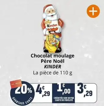 Coccimarket Kinder - chocolat moulage père noël offre