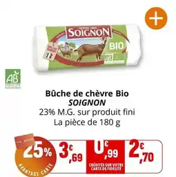 Coccimarket Soignon - bûche de chèvre bio offre