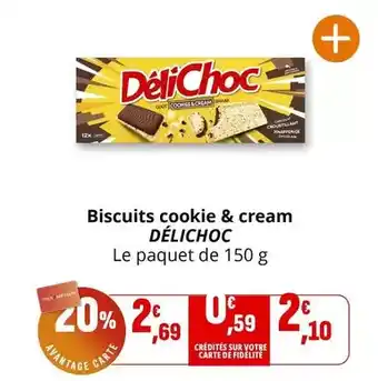 Coccimarket Délichoc - biscuits cookie & cream offre