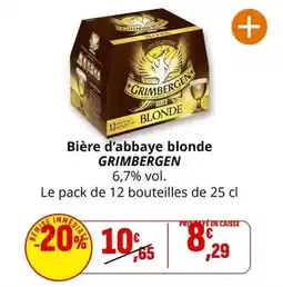 Coccimarket Grimbergen - bière d'abbaye blonde offre