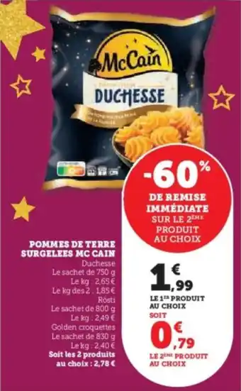 U Express Pommes de terre surgelees mc cain offre