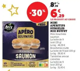U Express Mini aperitifs surgeles mix buffet offre