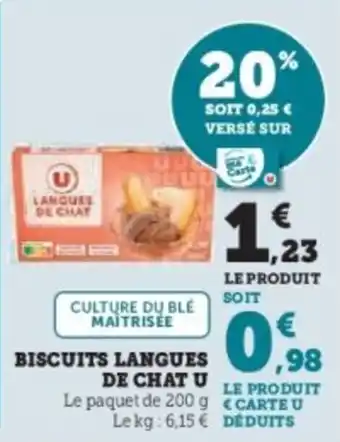 U Express Biscuits langues de chat u offre