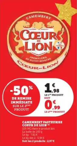 U Express Camembert pasteurise coeur de lion offre
