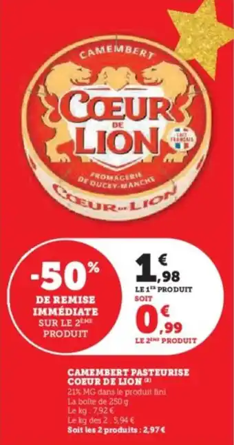 U Express Camembert pasteurise coeur de lion offre