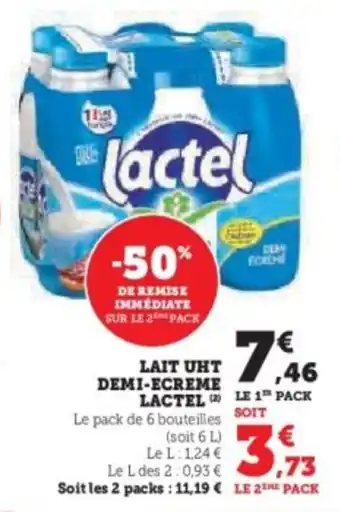 U Express Lait uht demi-ecreme lactel offre