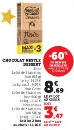 U Express Chocolat nestle dessert offre