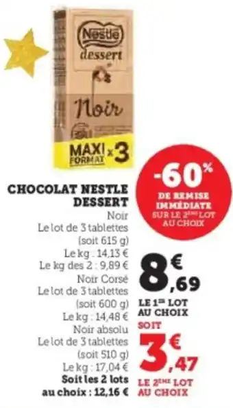 U Express Chocolat nestle dessert offre