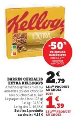 U Express Barres cereales extra kellogg's offre