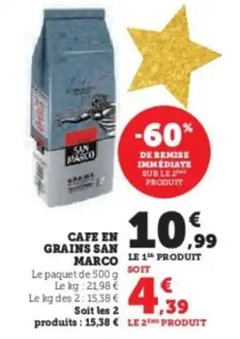U Express Cafe en grains san marco offre