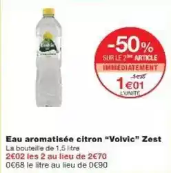 Monoprix Volvic - eau aromatisée citron volvic offre