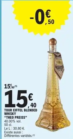 E.Leclerc Tour eiffel blended whisky theo preiss offre