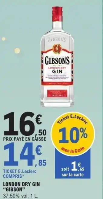 E.Leclerc London dry gin gibson offre