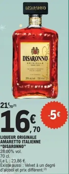 E.Leclerc Liqueur originale amaretto italienne disaronno offre