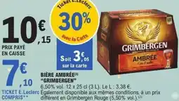 E.Leclerc Bière ambrée grimbergen offre