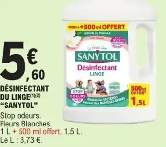 E.Leclerc Désinfectant du linge sanytol offre