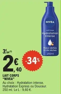 E.Leclerc Lait corps "nivea" offre