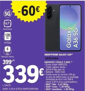 E.Leclerc Smartphone galaxy a36 samsung offre