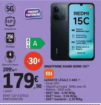 E.Leclerc Smartphone xiaomi redmi 15c offre