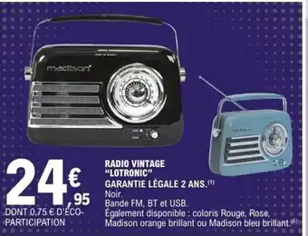 E.Leclerc Radio vintage "lotronic" offre