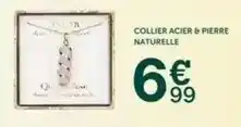 Centrakor Collier acier & pierre naturelle offre