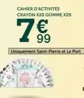 Centrakor Cahier d'activités crayon x20 gomme x20 offre