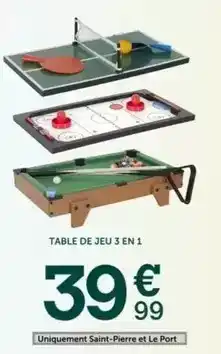 Centrakor Table de jeu 3 en 1 offre