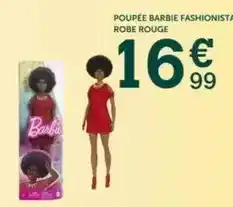 Centrakor Barbie - poupee fashionista robe rouge offre