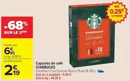 Carrefour Drive Starbucks - capsules de café offre