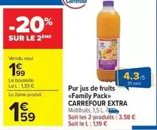 Carrefour Drive Carrefour - pur jus de fruits family pack offre