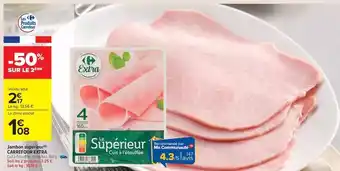 Carrefour Drive Carrefour - jambon cuit avec morceaux offre