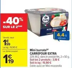 Carrefour Drive Carrefour - mini burrata offre
