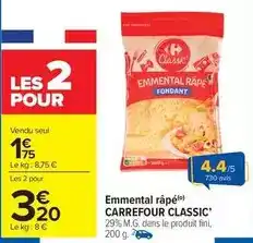Carrefour Drive Carrefour - emmental râpé offre