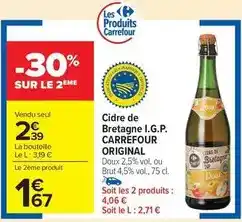 Carrefour Drive Carrefour - cidre de bretagne i.g.p offre