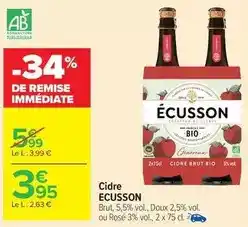 Carrefour Drive Écusson - cidre offre